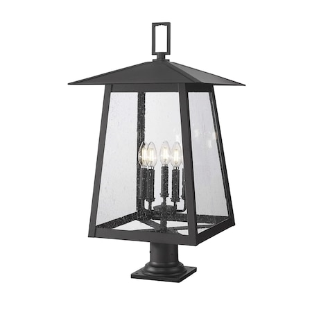 Z-Lite Rainer 5 Light Outdoor Pier Mounted Fixture, 15.5in. W x 29.5in. H, Black 5015PHXLR-533PM-BK